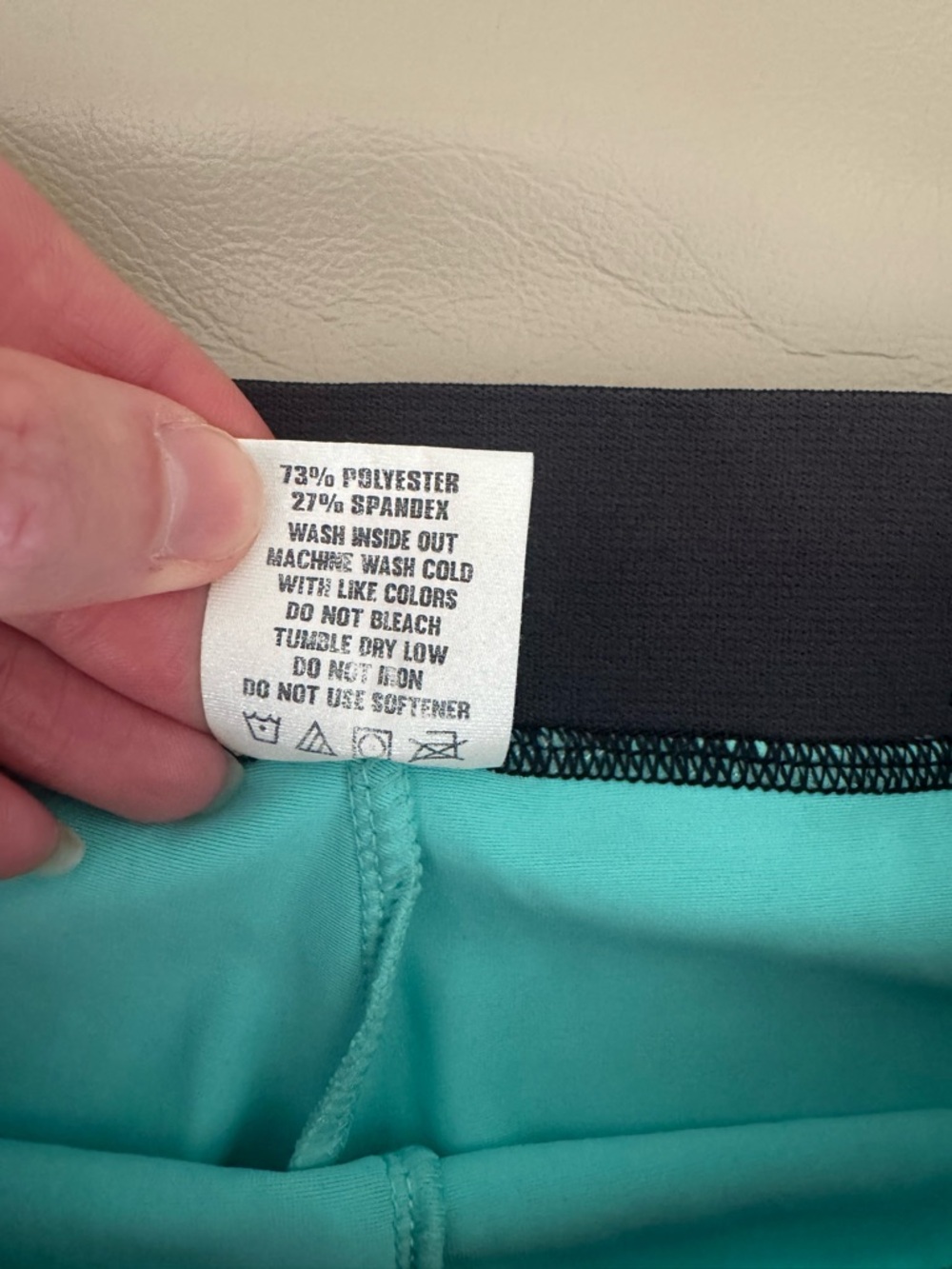 Zyia Aqua & Gold Marble Active Shorts View 4